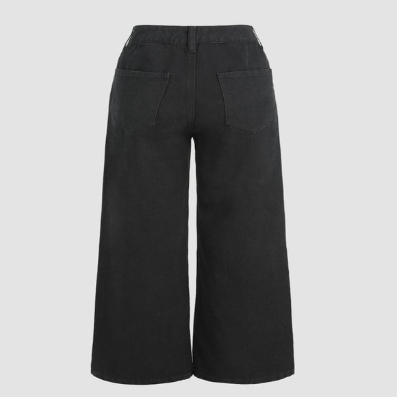 Cider Denim High Waist Wide Leg  Black Jeans, XL, NWOT - Picture 2 of 8